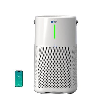 Berk Air Purifier for Bedroom Home, Air Cleaner 5 Speed Control for Smoke PoIIen Pet Odors, HEPA Air Purifier with App Control 30dB Low Noise for Better Sleep for Home, Office, Living Room (D3S-Smart)