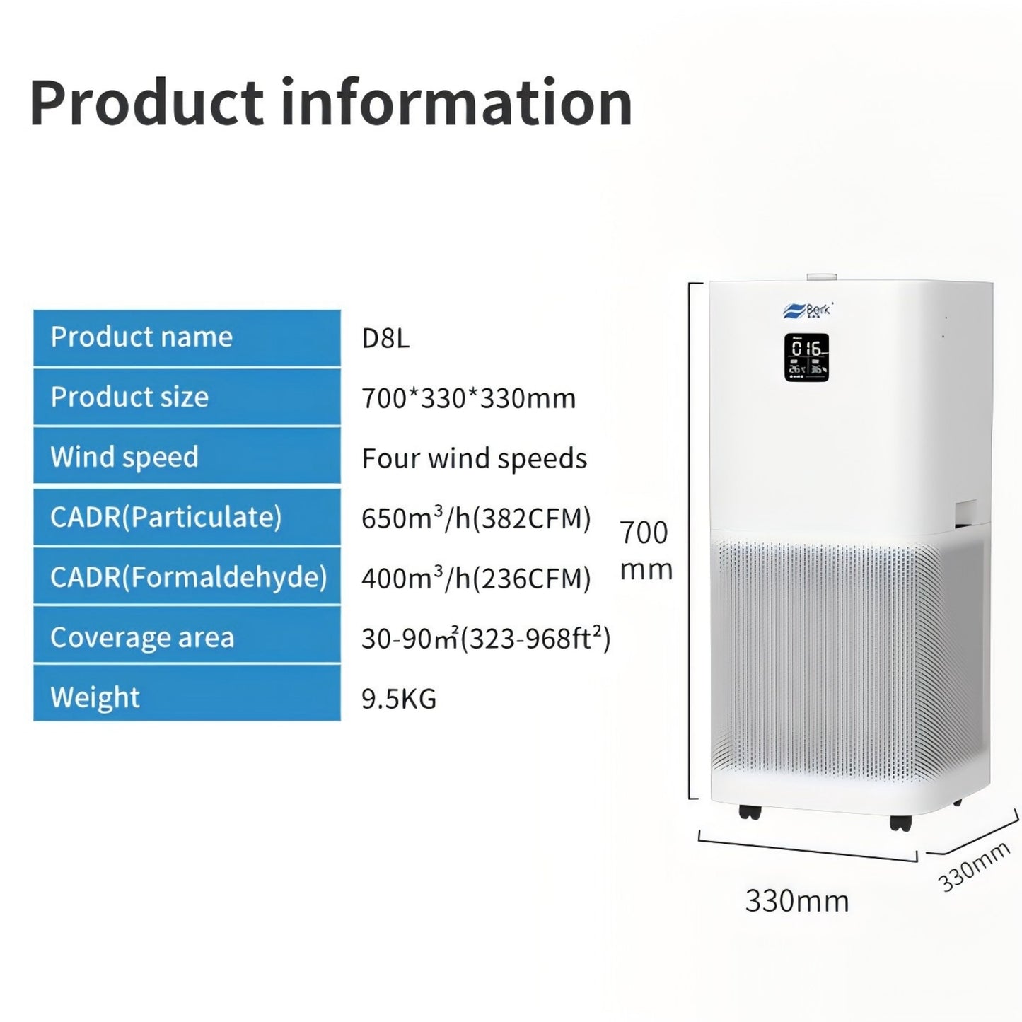 Berk D8L Potable Durable WIFI Indoor Remote Air Purifier