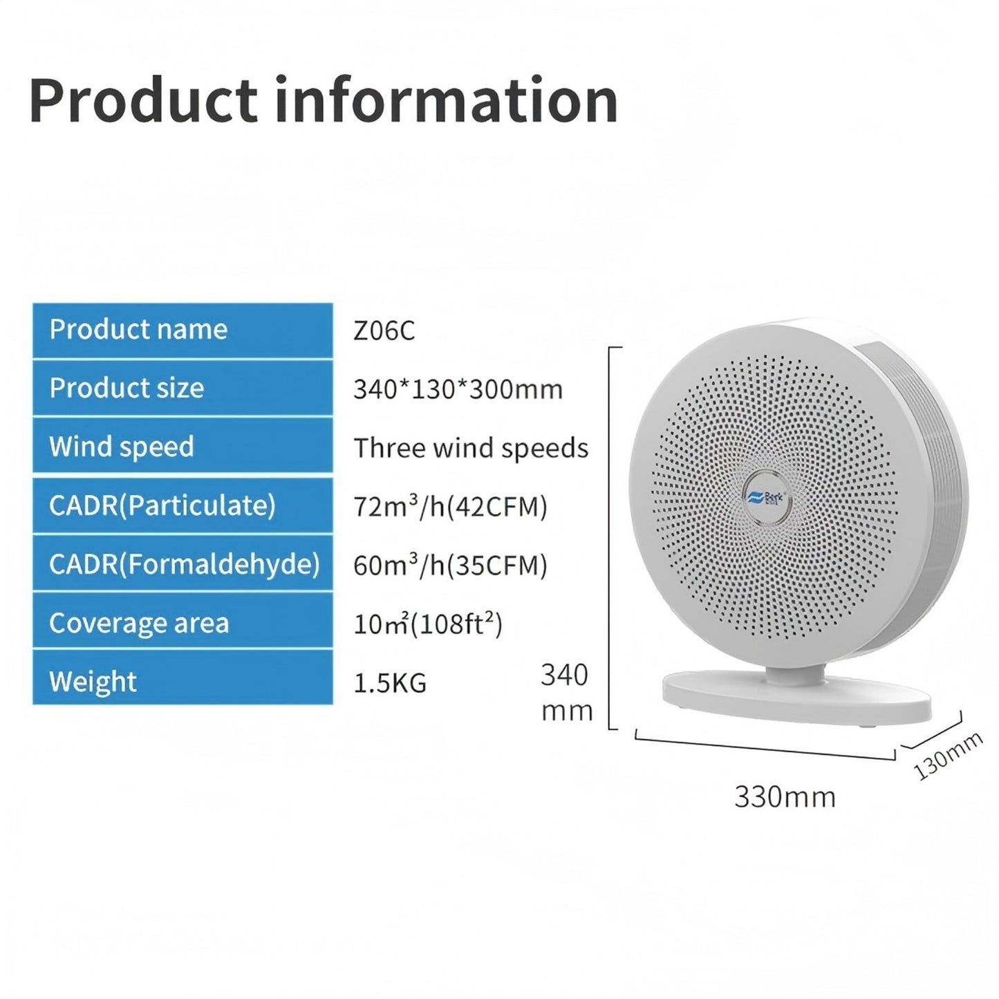 Berk Z06 Mini Desktop Dual Purpose Home Use Air Purifier