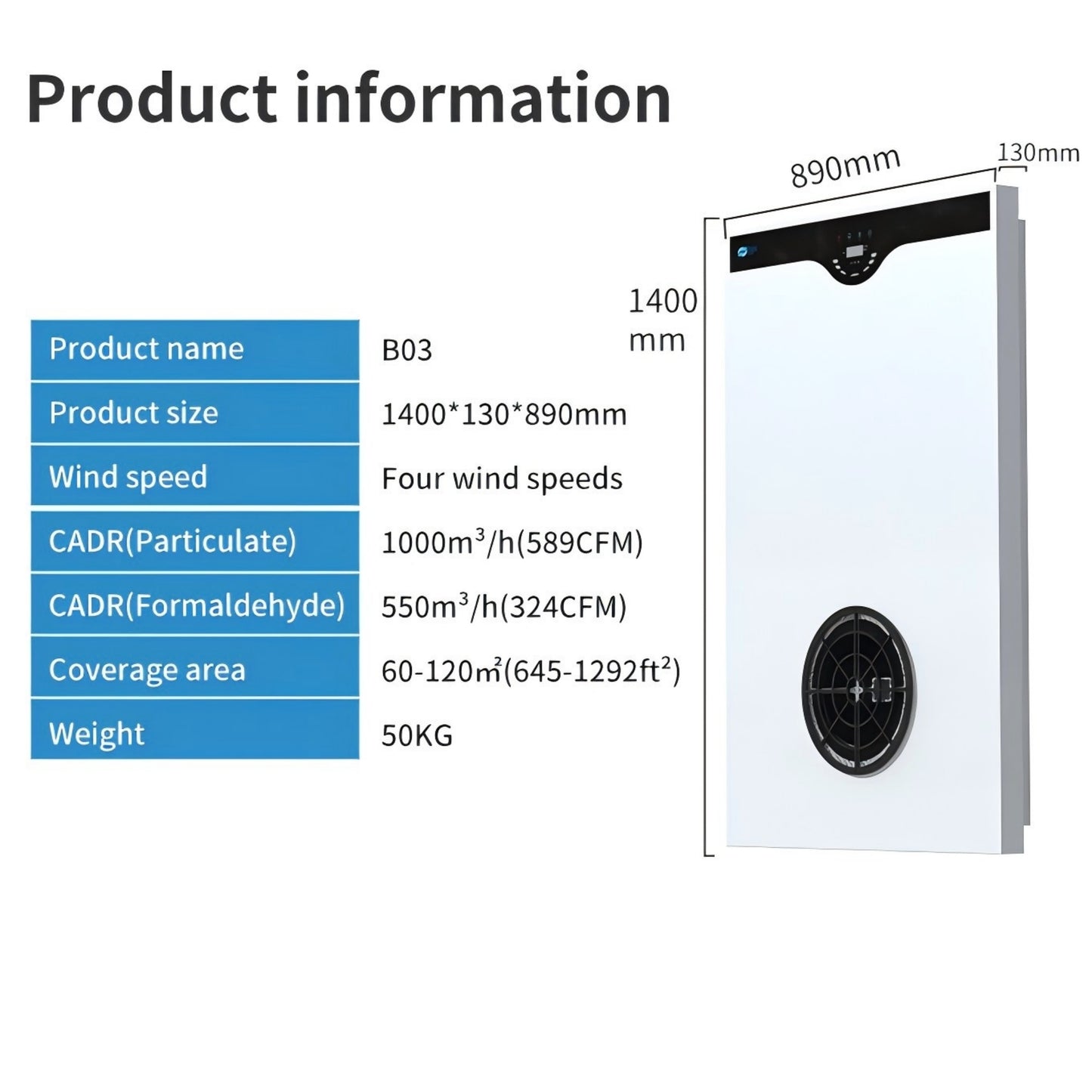Berk B03 Household Unique Slim Vertical Air Purifier