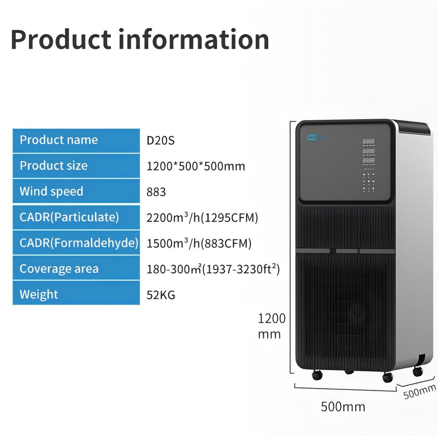 Berk D20S Digital Touch Display WiFi Multifunctional Air Purifier