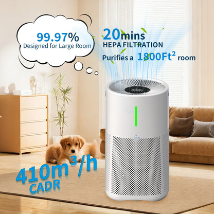 Berk Air Purifier for Bedroom Home, HEPA Air Cleaner 5 Speed Control for Smoke PoIIen Pet Odors, Air Purifier 30dB Low Noise for Better Sleep for Home, Office, Living Room (D3S-Standard)