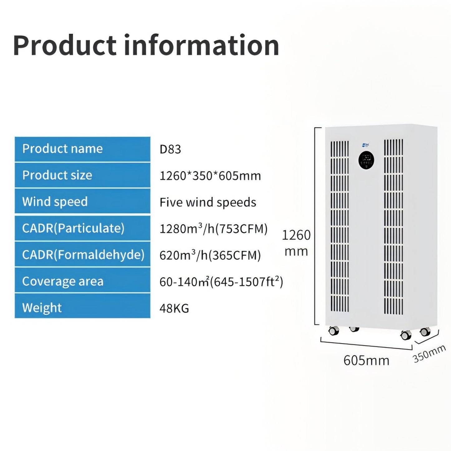 Berk D83 Industrial Grade Touch Control Air Purifier
