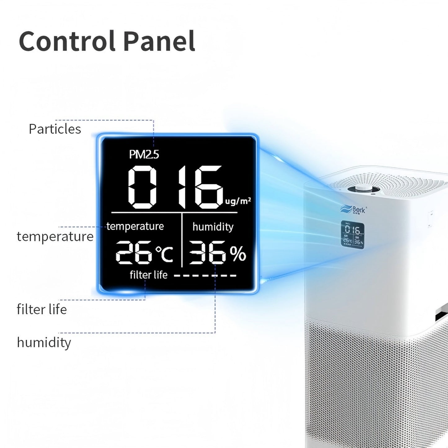 Berk D8L Potable Durable WIFI Indoor Remote Air Purifier