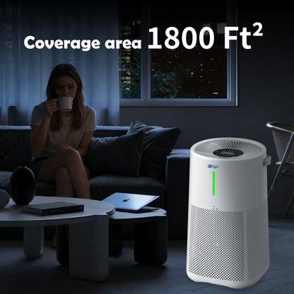 Berk Air Purifier for Bedroom Home, Air Cleaner 5 Speed Control for Smoke PoIIen Pet Odors, HEPA Air Purifier with App Control 30dB Low Noise for Better Sleep for Home, Office, Living Room (D3S-Smart)