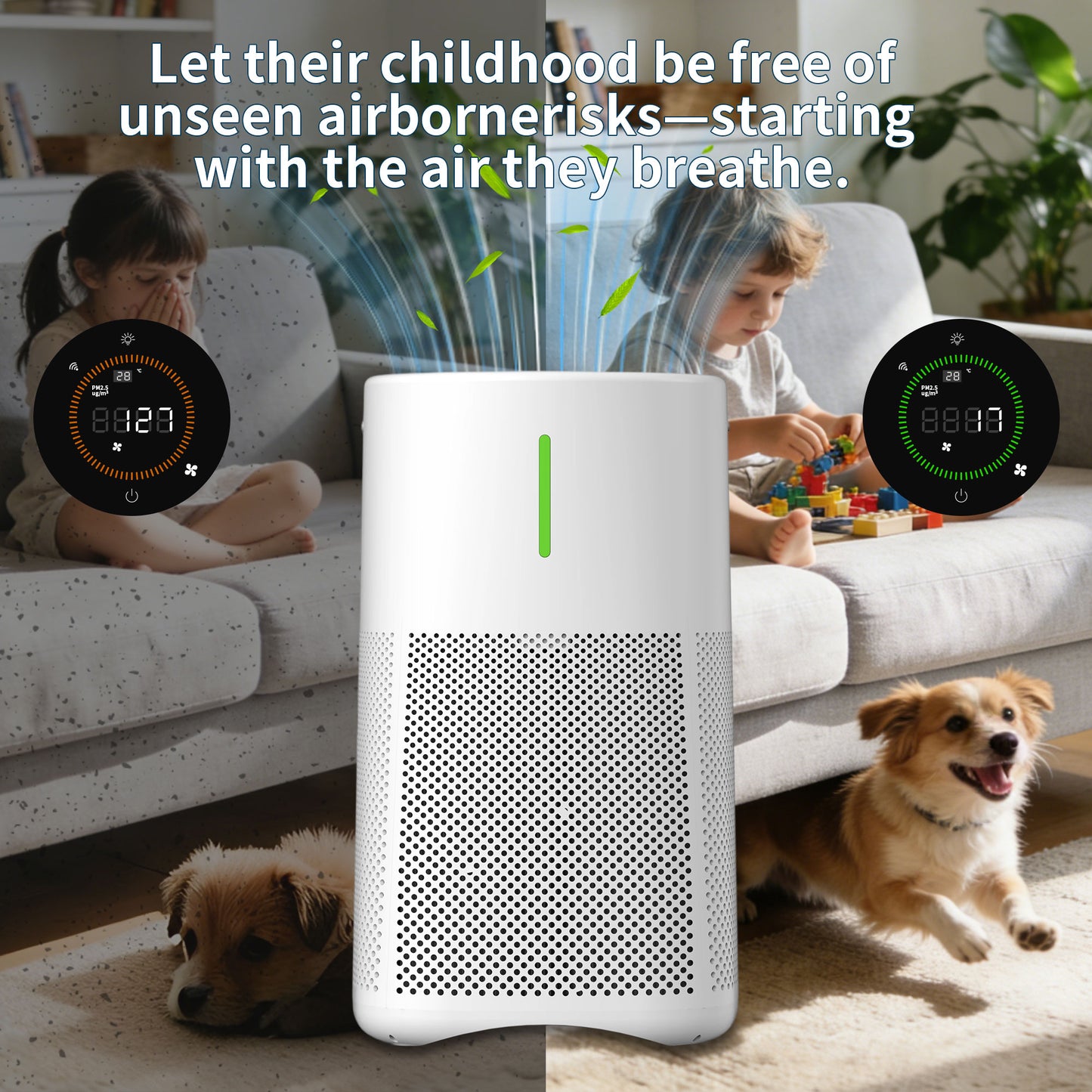 Berk Air Purifier for Bedroom Home, HEPA Air Cleaner 5 Speed Control for Smoke PoIIen Pet Odors, Air Purifier 30dB Low Noise for Better Sleep for Home, Office, Living Room (D3S-Standard)